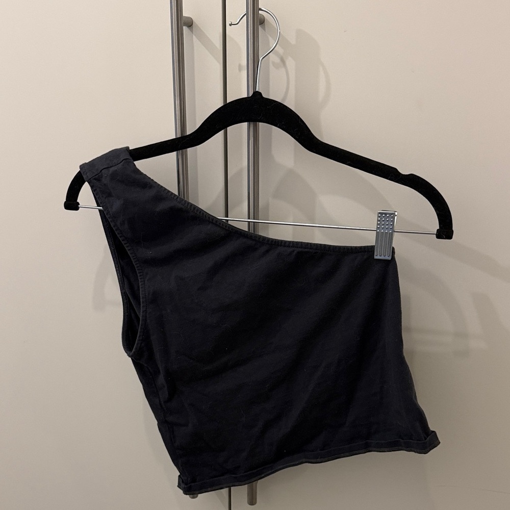 Motel Rocks Black One-Shoulder Top